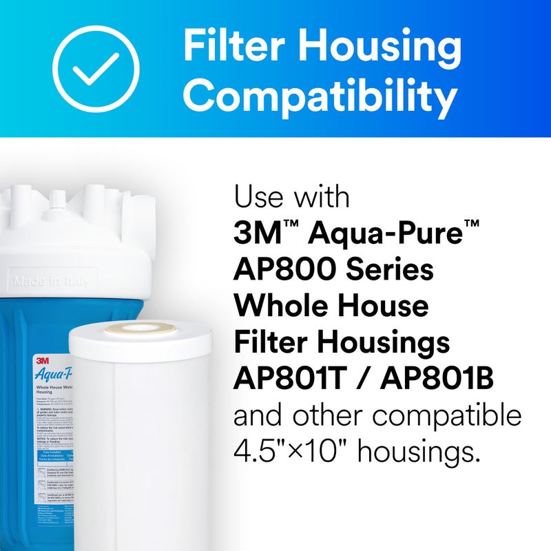 Aqua pure 3M Aqua-Pure Whole House Replacement Water Filter Cartridge AP817, for use with AP801 Housing, 25 Micron, Reduces Chlorine, Taste and Odor - Image 2